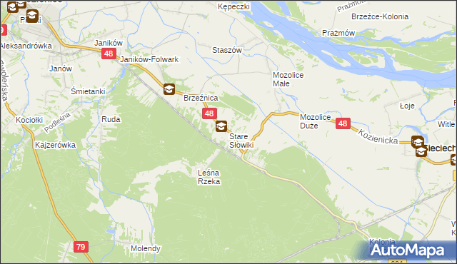 mapa Stare Słowiki, Stare Słowiki na mapie Targeo