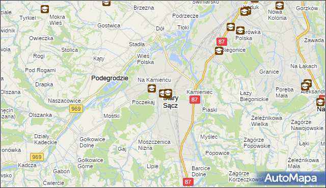 mapa Stary Sącz, Stary Sącz na mapie Targeo