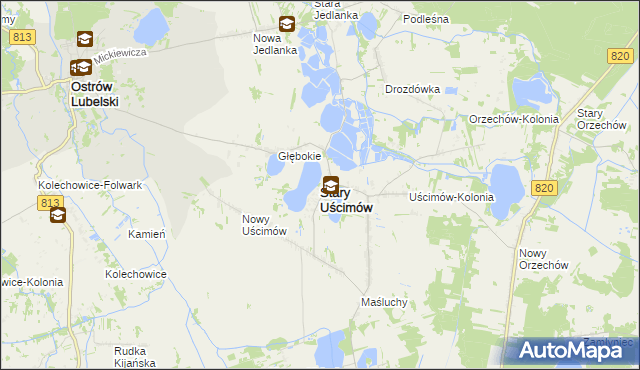mapa Stary Uścimów, Stary Uścimów na mapie Targeo