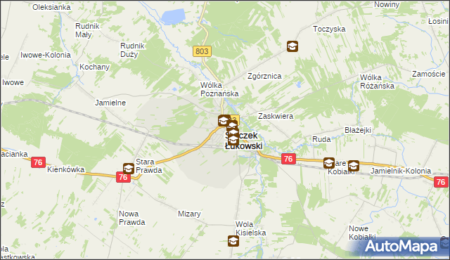 mapa Stoczek Łukowski, Stoczek Łukowski na mapie Targeo