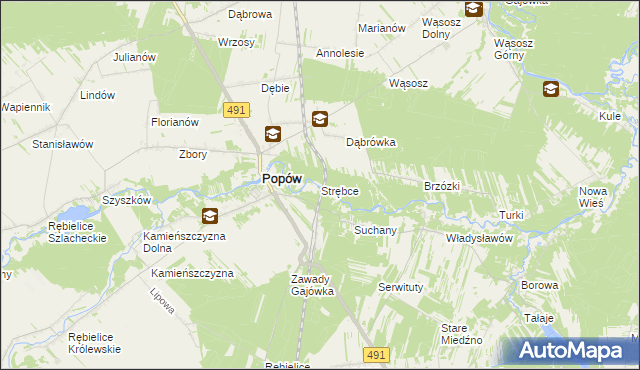 mapa Strębce, Strębce na mapie Targeo