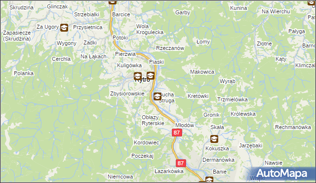 mapa Sucha Struga, Sucha Struga na mapie Targeo