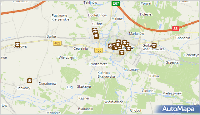 mapa Święty Roch gmina Wieruszów, Święty Roch gmina Wieruszów na mapie Targeo