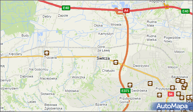 mapa Świlcza, Świlcza na mapie Targeo