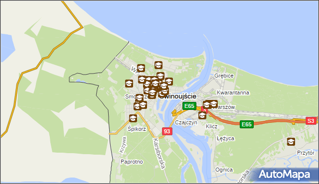 mapa Świnoujście, Świnoujście na mapie Targeo