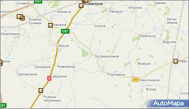 mapa Szczepankowice, Szczepankowice na mapie Targeo