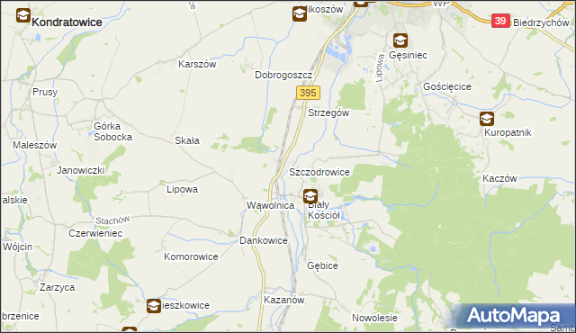 mapa Szczodrowice, Szczodrowice na mapie Targeo