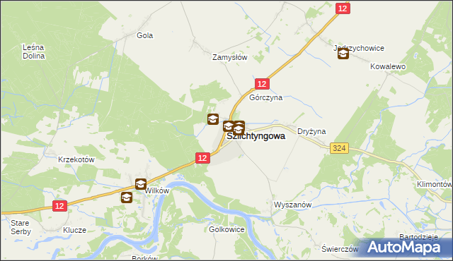 mapa Szlichtyngowa, Szlichtyngowa na mapie Targeo