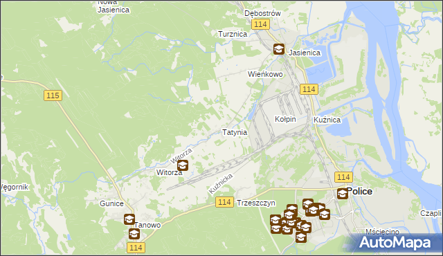 mapa Tatynia, Tatynia na mapie Targeo