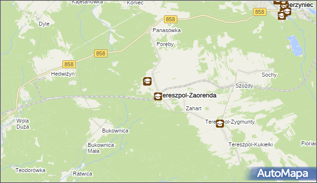 mapa Tereszpol-Zaorenda, Tereszpol-Zaorenda na mapie Targeo