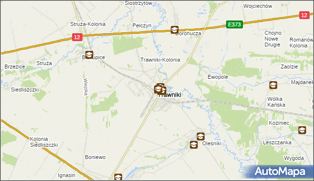 mapa Trawniki powiat świdnicki, Trawniki powiat świdnicki na mapie Targeo