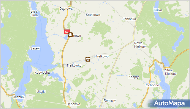 mapa Trelkowo, Trelkowo na mapie Targeo