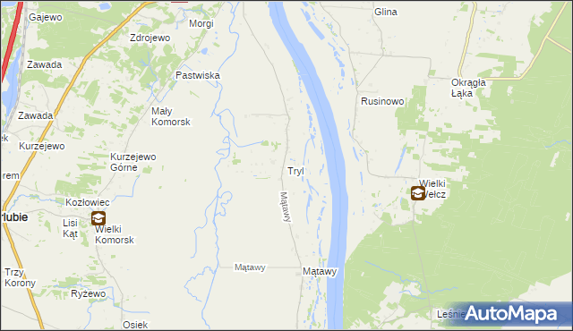 mapa Tryl, Tryl na mapie Targeo