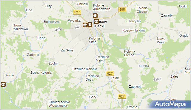 mapa Trzciniec Mały, Trzciniec Mały na mapie Targeo