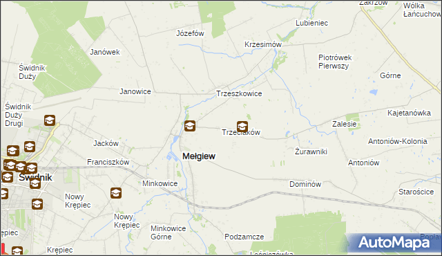 mapa Trzeciaków, Trzeciaków na mapie Targeo