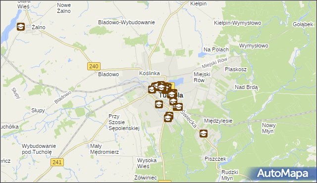 mapa Tuchola, Tuchola na mapie Targeo