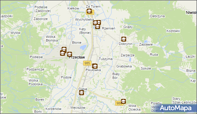 mapa Tuszyma, Tuszyma na mapie Targeo