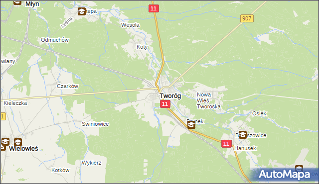 mapa Tworóg, Tworóg na mapie Targeo