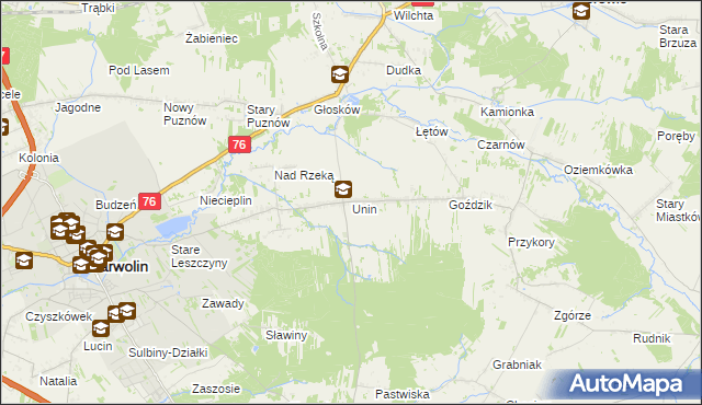 mapa Unin gmina Górzno, Unin gmina Górzno na mapie Targeo