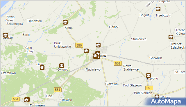 mapa Unisław powiat chełmiński, Unisław powiat chełmiński na mapie Targeo