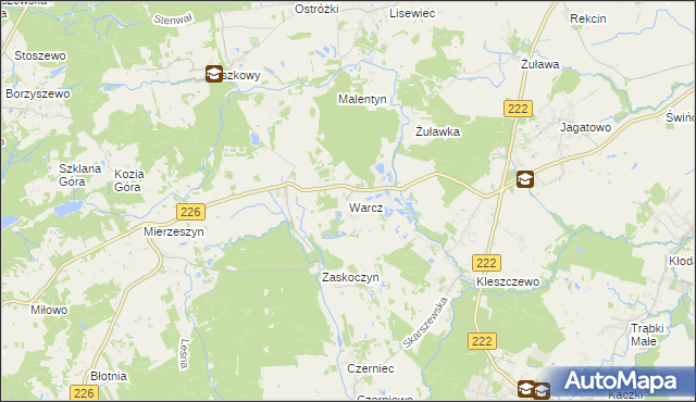 mapa Warcz, Warcz na mapie Targeo