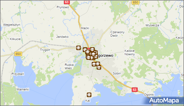 mapa Węgorzewo, Węgorzewo na mapie Targeo