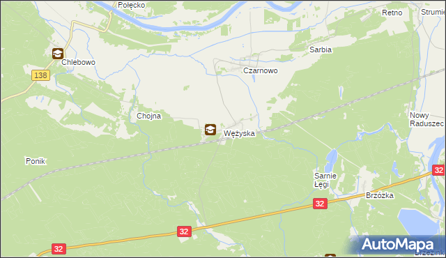 mapa Wężyska, Wężyska na mapie Targeo