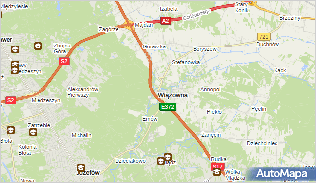 mapa Wiązowna, Wiązowna na mapie Targeo