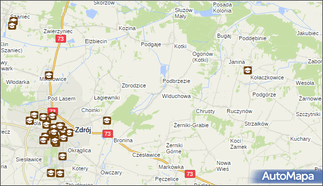 mapa Widuchowa gmina Busko-Zdrój, Widuchowa gmina Busko-Zdrój na mapie Targeo