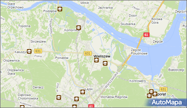mapa Wieliszew, Wieliszew na mapie Targeo