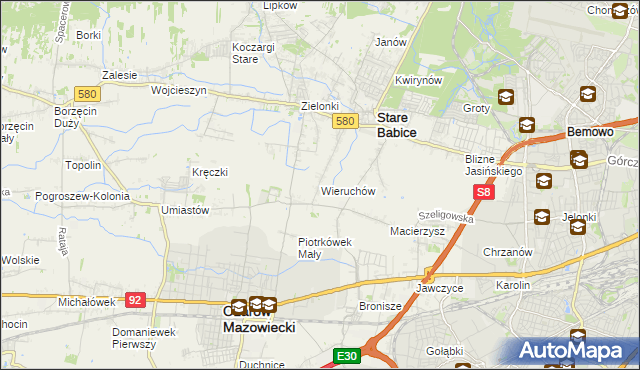 mapa Wieruchów, Wieruchów na mapie Targeo