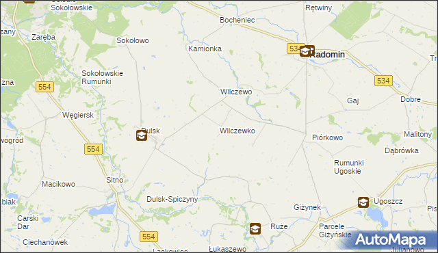 mapa Wilczewko, Wilczewko na mapie Targeo