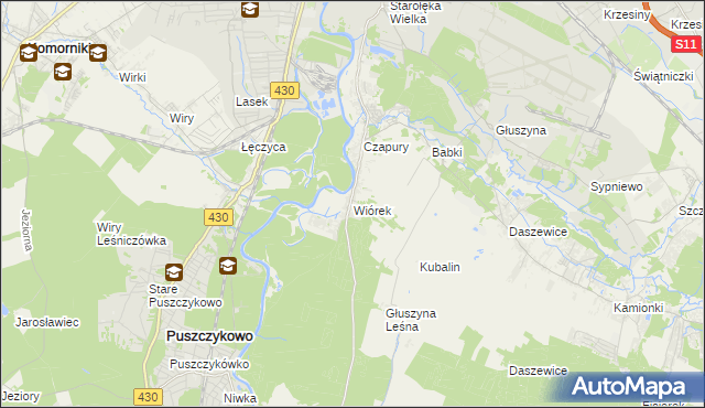 mapa Wiórek, Wiórek na mapie Targeo