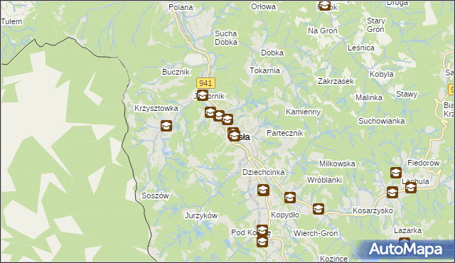 mapa Wisła, Wisła na mapie Targeo