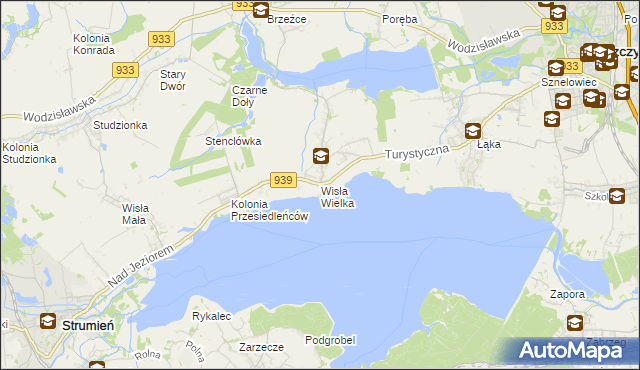 mapa Wisła Wielka, Wisła Wielka na mapie Targeo