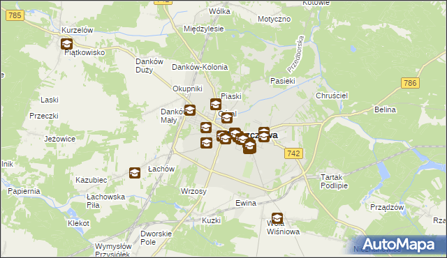 mapa Włoszczowa, Włoszczowa na mapie Targeo