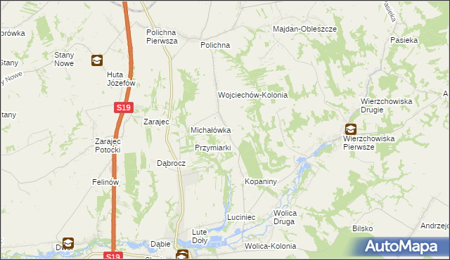 mapa Wojciechów gmina Szastarka, Wojciechów gmina Szastarka na mapie Targeo