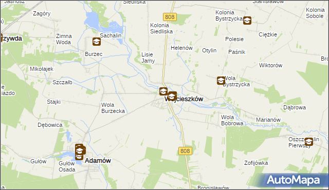 mapa Wojcieszków, Wojcieszków na mapie Targeo