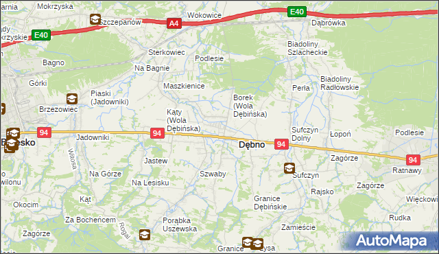mapa Wola Dębińska, Wola Dębińska na mapie Targeo