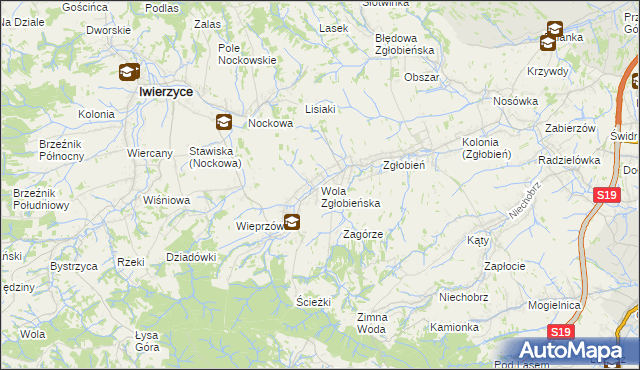 mapa Wola Zgłobieńska, Wola Zgłobieńska na mapie Targeo