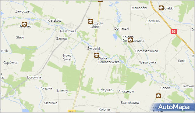 mapa Wólka Domaszewska, Wólka Domaszewska na mapie Targeo