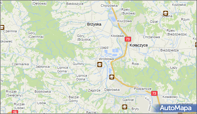 mapa Wróblowa, Wróblowa na mapie Targeo