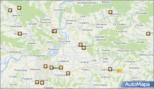 mapa Wróblowice gmina Zakliczyn, Wróblowice gmina Zakliczyn na mapie Targeo