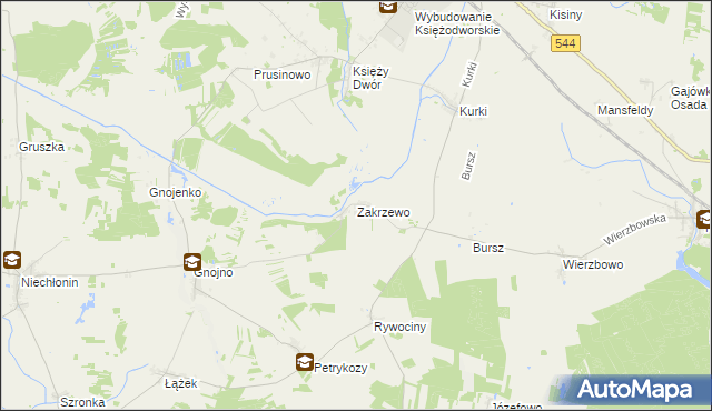 mapa Zakrzewo gmina Działdowo, Zakrzewo gmina Działdowo na mapie Targeo