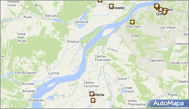 mapa Zastów Polanowski, Zastów Polanowski na mapie Targeo