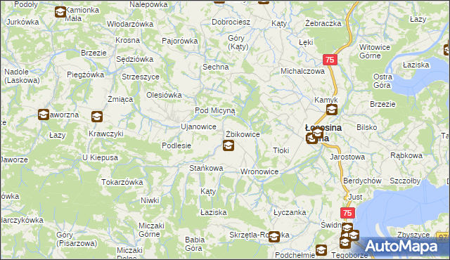 mapa Żbikowice, Żbikowice na mapie Targeo