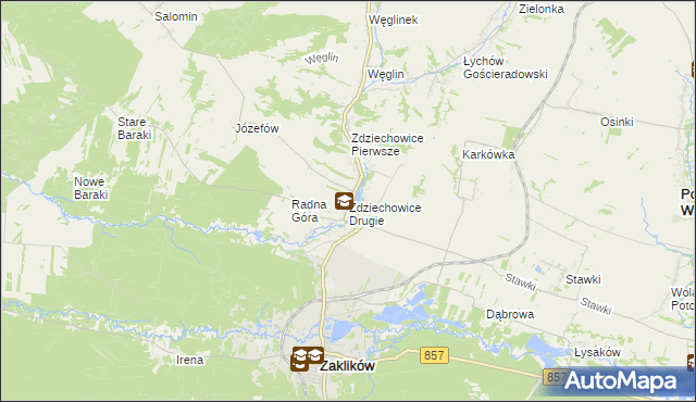 mapa Zdziechowice Drugie, Zdziechowice Drugie na mapie Targeo