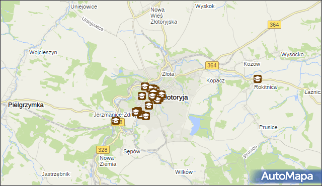 mapa Złotoryja, Złotoryja na mapie Targeo