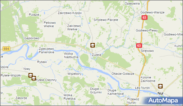 mapa Zuzela, Zuzela na mapie Targeo