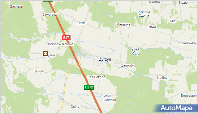 mapa Żyrzyn, Żyrzyn na mapie Targeo